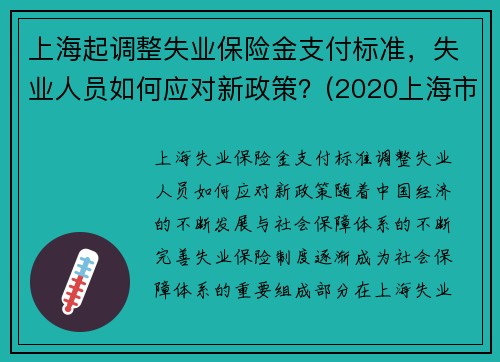 上海起调整失业保险金支付标准，失业人员如何应对新政策？(2020上海市失业保险金领取标准)